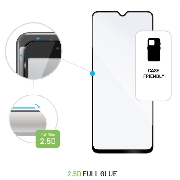 FIXED Full-Cover Edzett védőüveg Xiaomi Redmi 12C számára, fekete FIXED Full-Cover Edzett védőüveg Xiaomi Redmi 12C számára, fekete