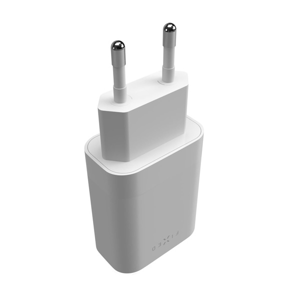 FIXED Hálózati töltő 2x USB-C, PD, 35W, fehér