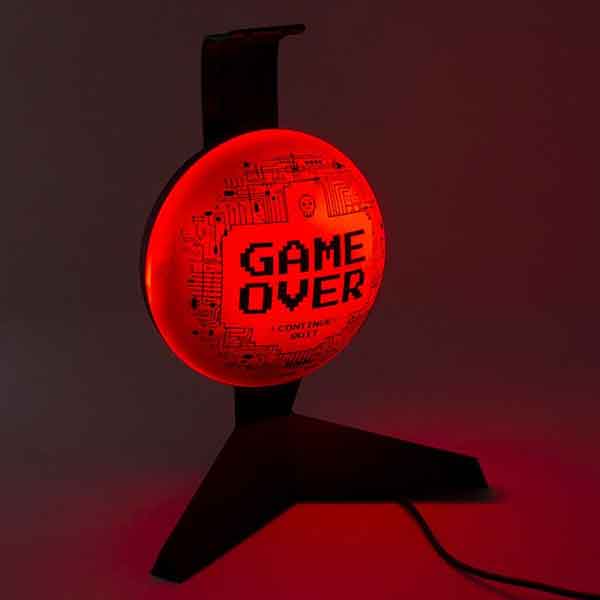 Game Over fülhallgatóállvány LED világító funkcióval