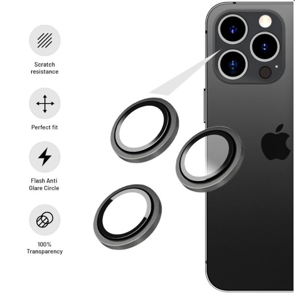 FIXED védőüvegek a fényképezőgép lencséire Apple iPhone 11/12/12 mini számára, ezüst