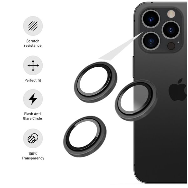 FIXED védőüvegek a fényképezőgép lencséire Apple iPhone 14/14 Plus számára, szürke