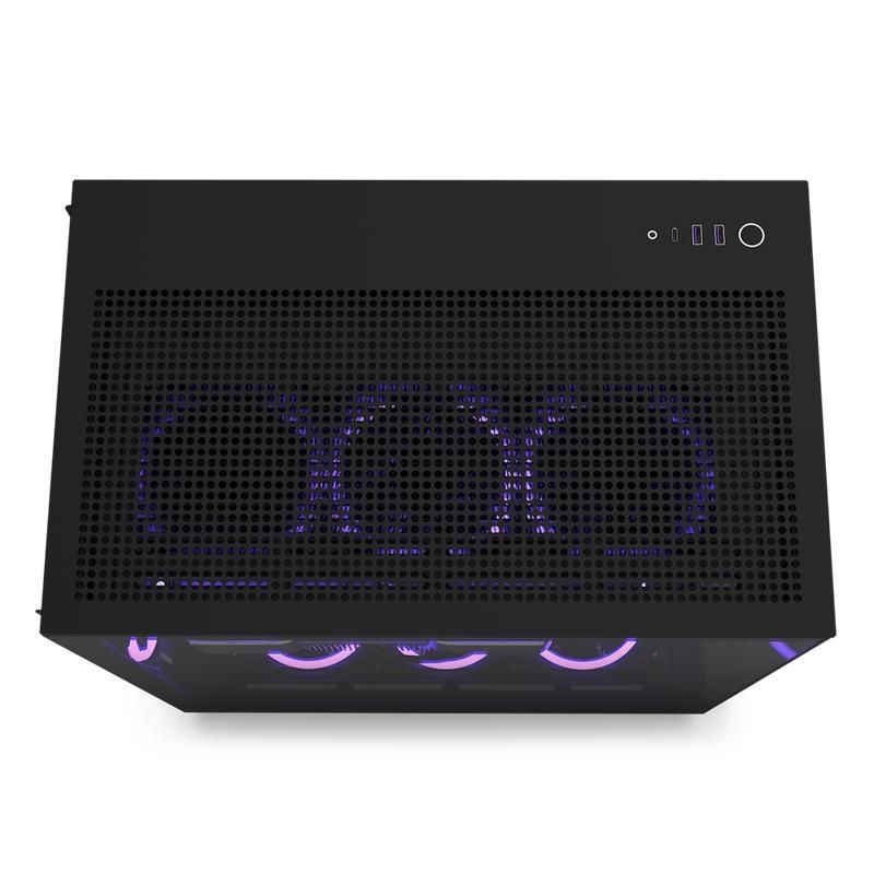 NZXT case H9 Flow/ 4x120mm fan / up to 10xfan / mesh top / glass / black
