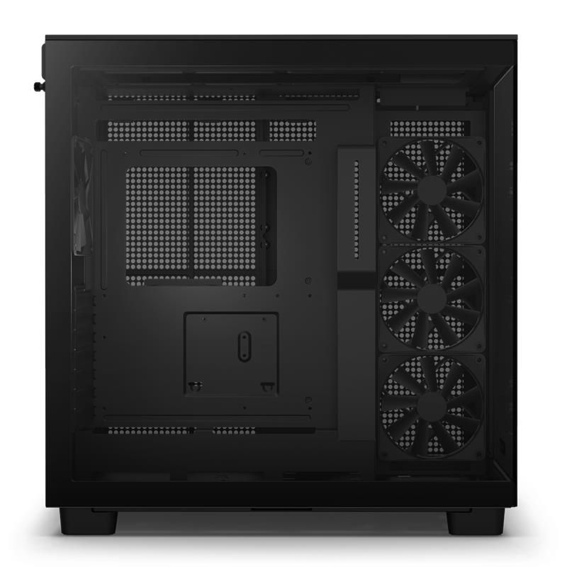 NZXT case H9 Flow/ 4x120mm fan / up to 10xfan / mesh top / glass / black