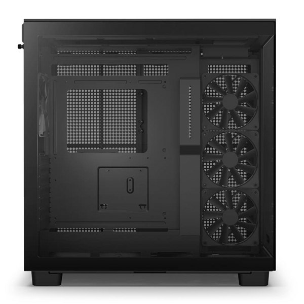 NZXT case H9 Flow Dual-chambers ATX / 4x120mm fan / akár 10xfan / mesh top / glass side panel, front / fekete