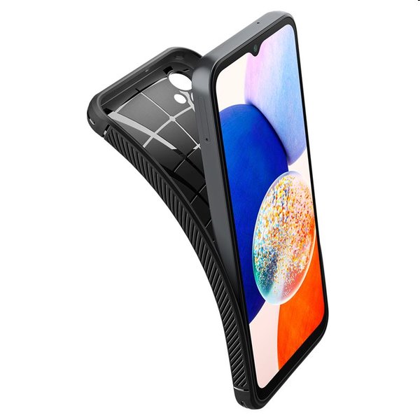 Spigen Rugged Armor tok Samsung Galaxy A14 5G számára, fekete Spigen Rugged Armor tok Samsung Galaxy A14 5G számára, fekete