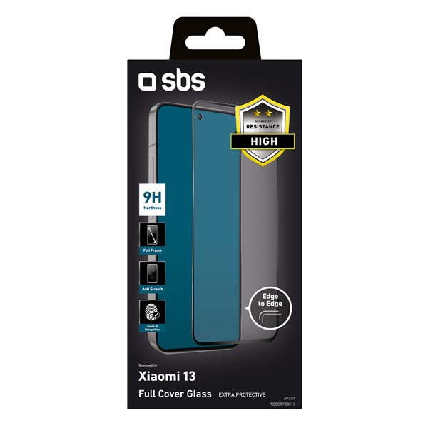 SBS Full Cover edzett üveg Xiaomi 13 számára, fekete SBS Full Cover edzett üveg Xiaomi 13 számára, fekete