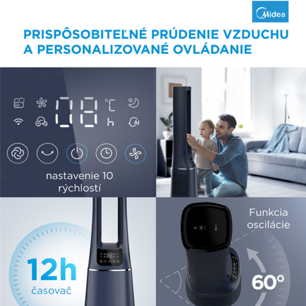 Midea Smart ventilátor és légtisztító AMS150-PBW Midea Smart ventilátor és légtisztító AMS150-PBW