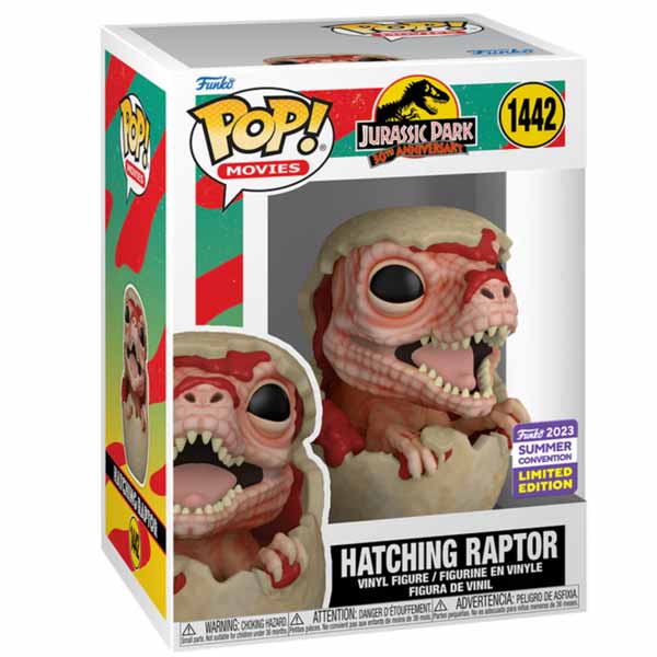POP! Movies: Hatching Raptor (Jurassic Park) 2023 Summer Convention Limitált Kiadás figura POP! Movies: Hatching Raptor (Jurassic Park) 2023 Summer Convention Limitált Kiadás figura