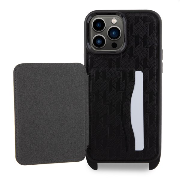 Karl Lagerfeld Saffiano Monogram Crossbody Ikonik NFT tok iPhone 14 Pro számára, fekete Karl Lagerfeld Saffiano Monogram Crossbody Ikonik NFT tok iPhone 14 Pro számára, fekete