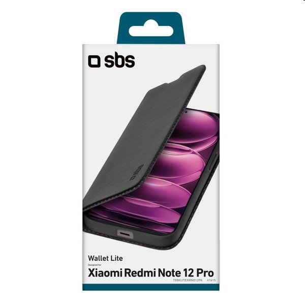SBS Book Wallet Lite tok Xiaomi Redmi Note 12 Pro 5G/Poco X5 Pro számára, fekete SBS Book Wallet Lite tok Xiaomi Redmi Note 12 Pro 5G/Poco X5 Pro számára, fekete