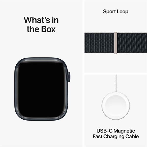 Apple Watch Series 9 GPS 41mm Midnight Aluminium Case Midnight Sport Loop-pal