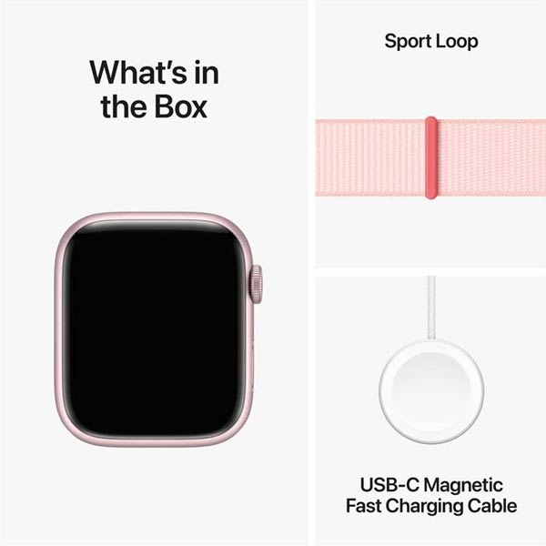 Apple Watch Series 9 GPS 41mm rózsaszín Aluminium Case Light rózsaszín Sport Loop-pal