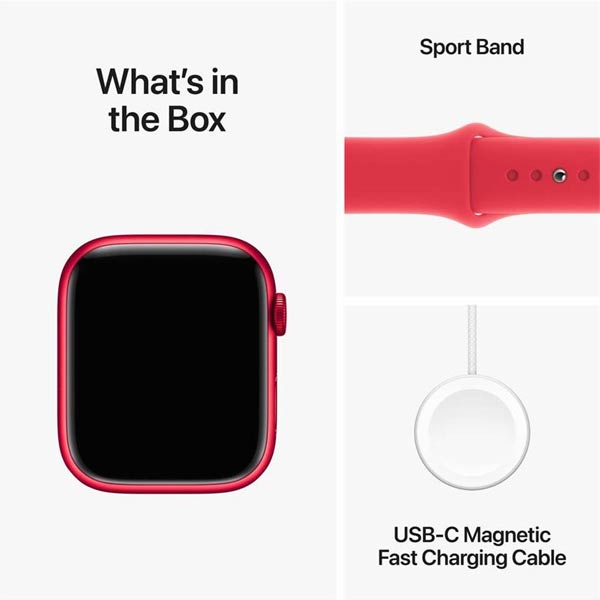 Apple Watch Series 9 GPS 41mm (PRODUCT)RED Aluminium Case (PRODUCT)RED Sport szíjjal - S/M