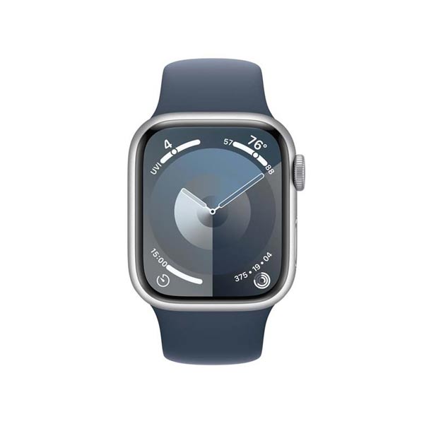 Apple Watch Series 9 GPS 41mm Silver Aluminium Case Storm Kék Sport szíjjal - M/L