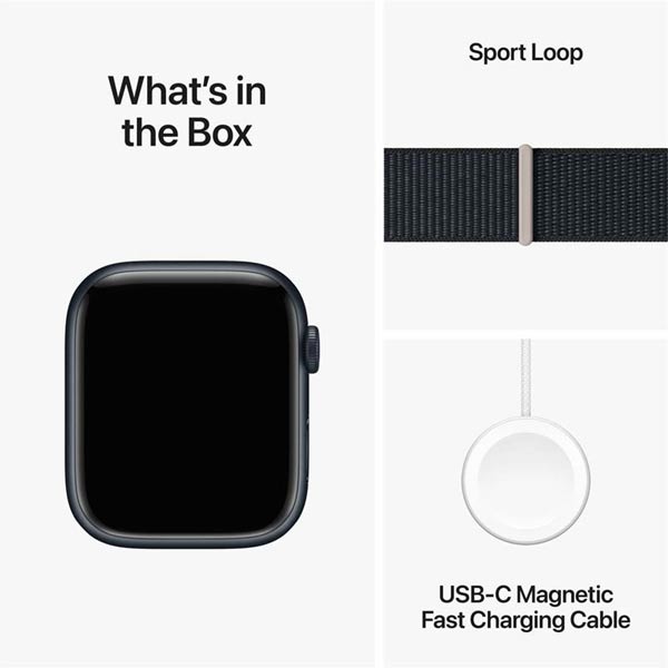 Apple Watch Series 9 GPS 45mm Midnight Aluminium Case Midnight Sport Loop-pal