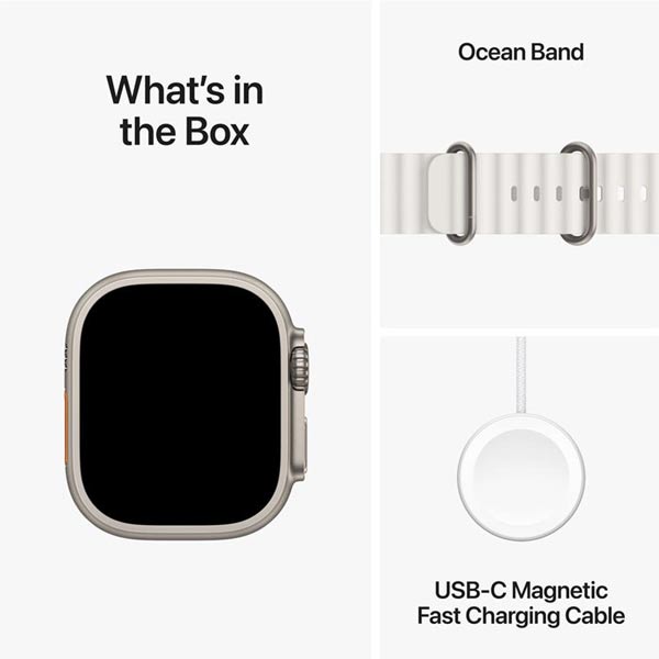 Apple Watch Ultra 2 GPS + Cellular, 49mm Titanium Case Fehér Ocean szíjjal