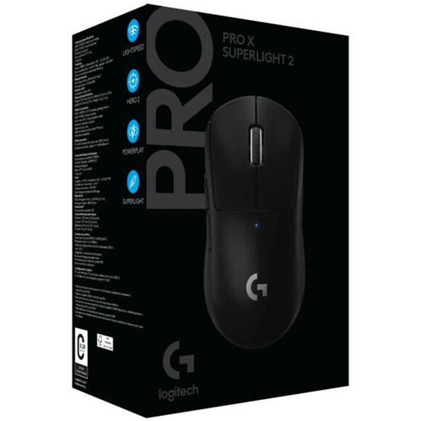 Logitech G PRO X SUPERLIGHT 2 Vezeték nélküli Játékos Egér, fekete