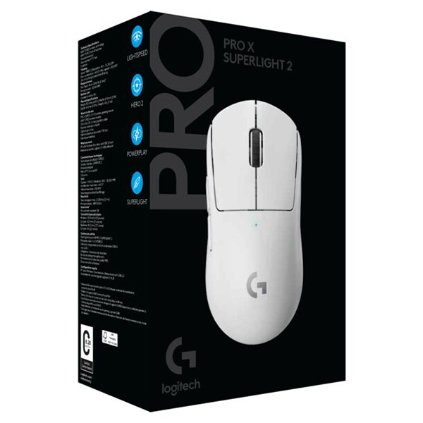 Logitech G PRO X SUPERLIGHT 2 Vezeték nélküli Játékos Egér, fehér