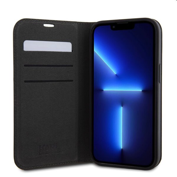Karl Lagerfeld PU Saffiano Karl and Choupette NFT Book tok Apple iPhone 15 Pro számára, fekete Karl Lagerfeld PU Saffiano Karl and Choupette NFT Book tok Apple iPhone 15 Pro számára, fekete