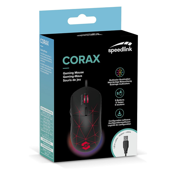 Speedlink Corax RGB játékos egér, fekete