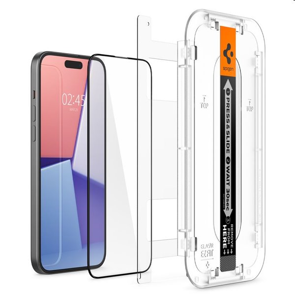 Spigen tR ez Fit edzett üveg Apple iPhone 15 Plus számára, 2 darab Spigen tR ez Fit edzett üveg Apple iPhone 15 Plus számára, 2 darab