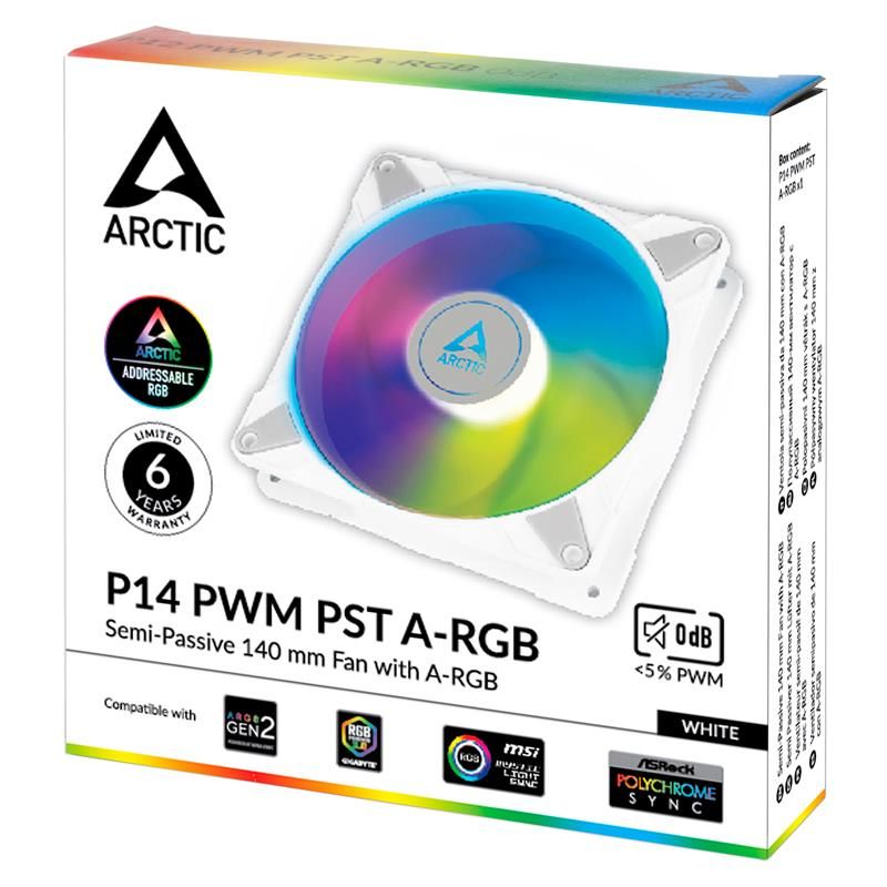 Arctic ventilátor P14 PWM PST A-RGB white