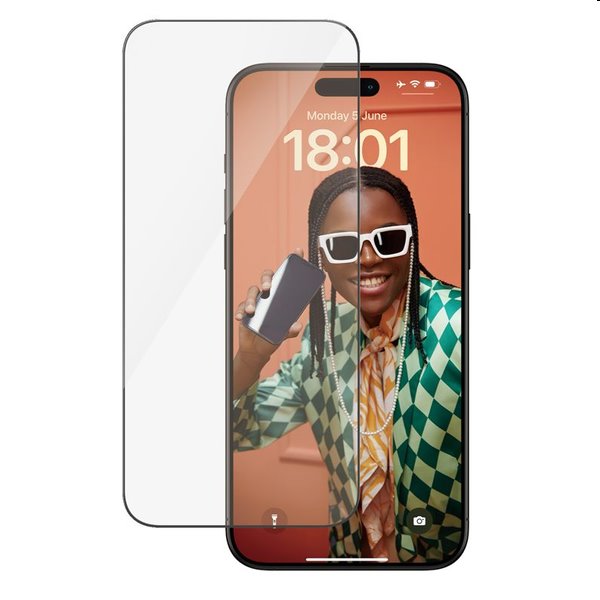 PanzerGlass UWF védőüveg applikátorral Apple iPhone 15 Pro Max számára, fekete