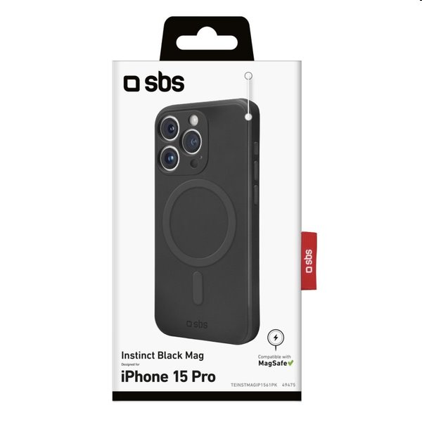 SBS Instinct tok MagSafe-vel Apple iPhone 15 Pro számára, fekete SBS Instinct tok MagSafe-vel Apple iPhone 15 Pro számára, fekete