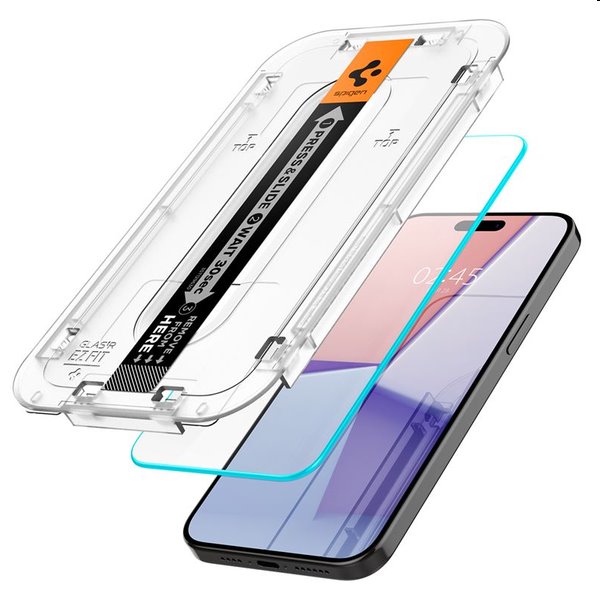 Spigen tR ez Fit edzett üveg Apple iPhone 15 Pro Max számára, 2 darab Spigen tR ez Fit edzett üveg Apple iPhone 15 Pro Max számára, 2 darab