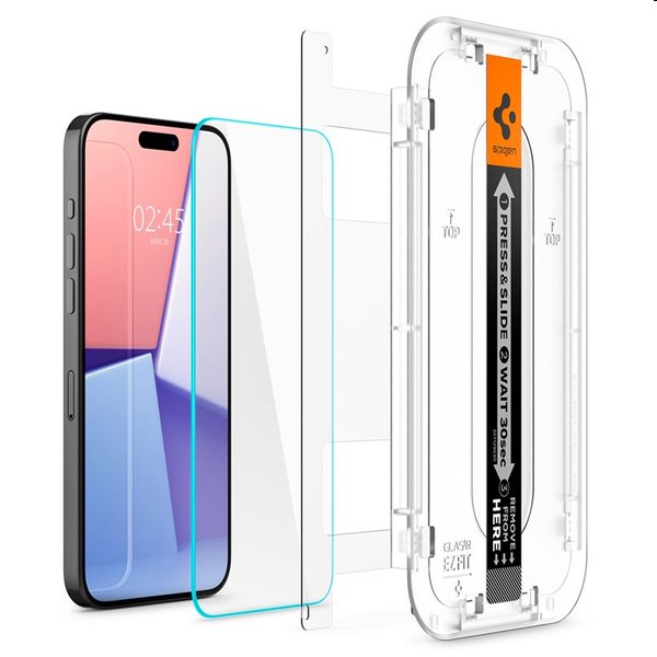 Spigen tR ez Fit edzett üveg Apple iPhone 15 Pro Max számára, 2 darab Spigen tR ez Fit edzett üveg Apple iPhone 15 Pro Max számára, 2 darab