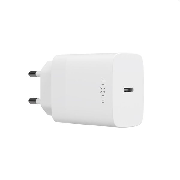 FIXED Hálózati töltő USB-C, PD, 30W, fehér