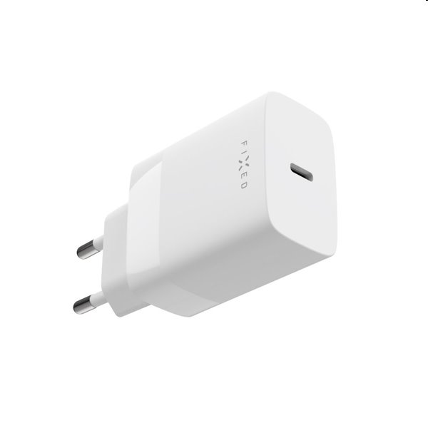 FIXED Hálózati töltő USB-C, PD, 30W, fehér