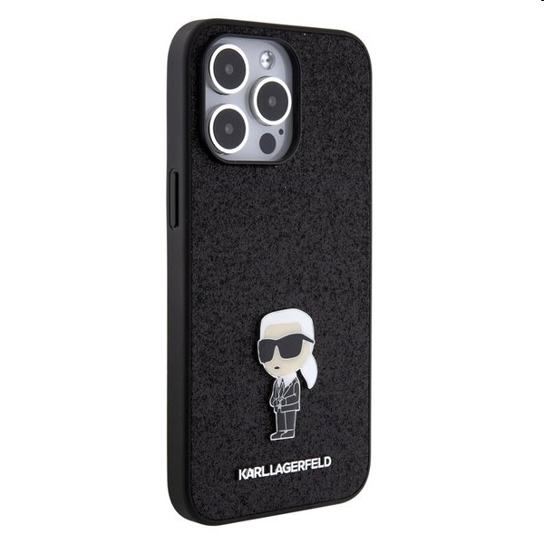 Karl Lagerfeld Fixed Glitter Metal Ikonik Apple iPhone 15 Pro Max számára, fekete Karl Lagerfeld Fixed Glitter Metal Ikonik Apple iPhone 15 Pro Max számára, fekete