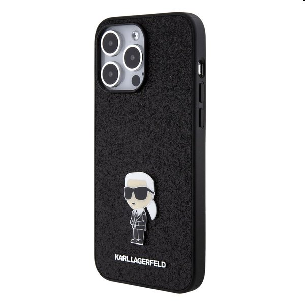 Karl Lagerfeld Fixed Glitter Metal Ikonik Apple iPhone 15 Pro Max számára, fekete Karl Lagerfeld Fixed Glitter Metal Ikonik Apple iPhone 15 Pro Max számára, fekete