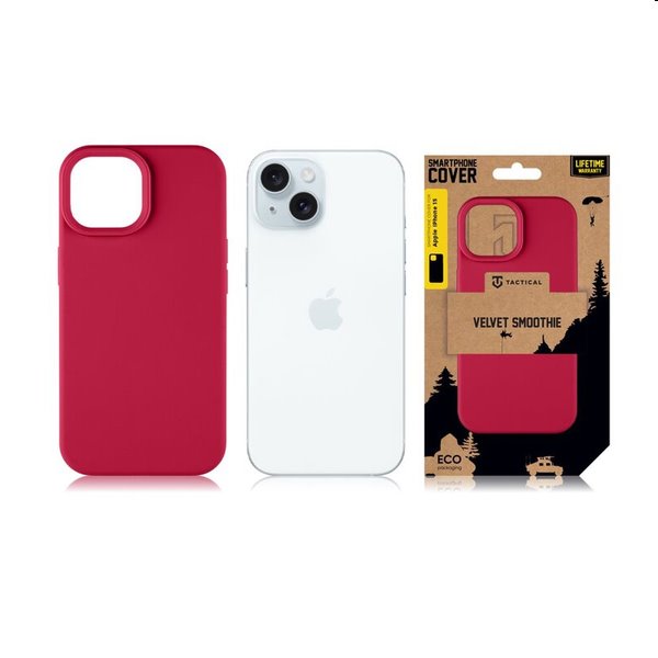 Tactical Velvet Smoothie tok Apple iPhone 15 számára, bordó Tactical Velvet Smoothie tok Apple iPhone 15 számára, bordó