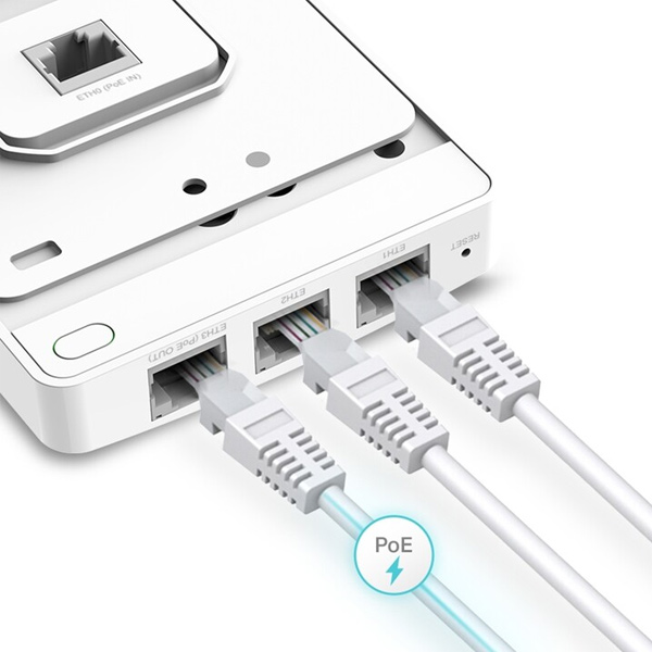 tp-link EAP235-Wall, AC1200 Wall-Plate Dual-Band Wi-Fi Access PointPORT: Uplink: 1× Gigabit RJ45 Port Downlink: 3× Giga