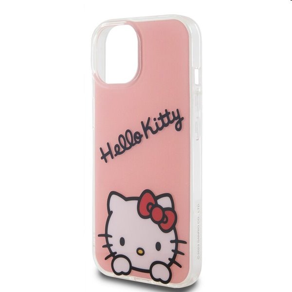 Hello Kitty IML Daydreaming Logo hátlapi tok Apple iPhone 15 számára, rózsaszín