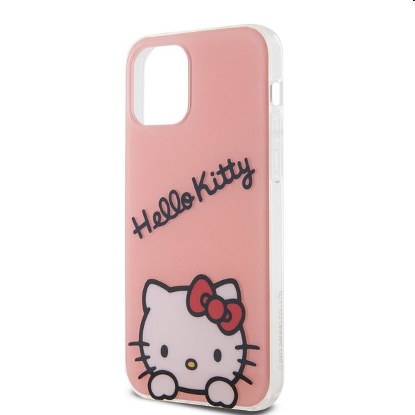 Hello Kitty IML Daydreaming Logo hátlapi tok Apple iPhone 12/12 Pro számára, rózsaszín