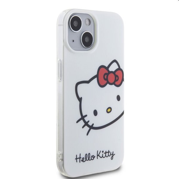 Hello Kitty IML Head Logo hátlapi tok Apple iPhone 15 számára, fehér