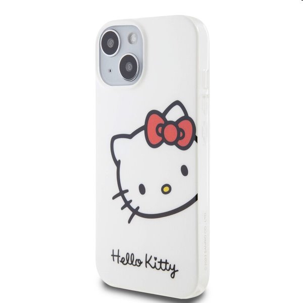 Hello Kitty IML Head Logo hátlapi tok Apple iPhone 15 számára, fehér