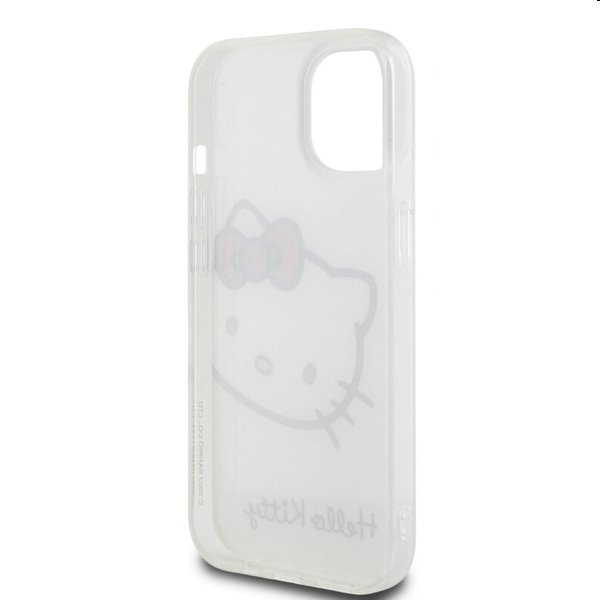 Hello Kitty IML Head Logo hátlapi tok Apple iPhone 15 számára, fehér