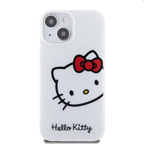 Hello Kitty IML Head Logo hátlapi tok Apple iPhone 15 számára, fehér