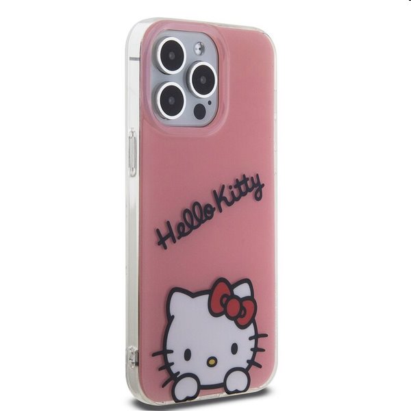 Hello Kitty IML Daydreaming Logo hátlapi tok Apple iPhone 15 Pro Max számára, rózsaszín