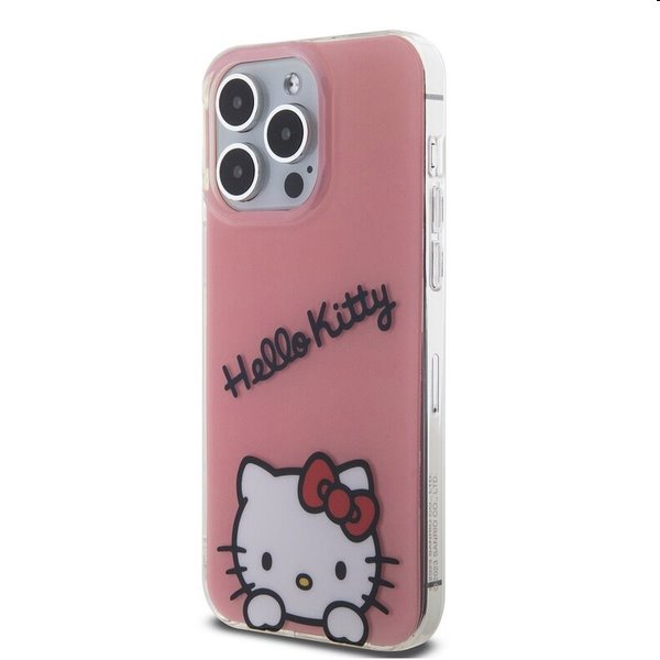 Hello Kitty IML Daydreaming Logo hátlapi tok Apple iPhone 15 Pro Max számára, rózsaszín