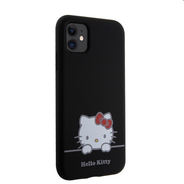 Hello Kitty Liquid Silicone Daydreaming Logo hátlapi tok pre Apple iPhone 11, fekete