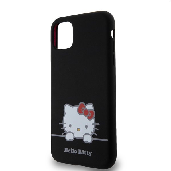 Hello Kitty Liquid Silicone Daydreaming Logo hátlapi tok pre Apple iPhone 11, fekete