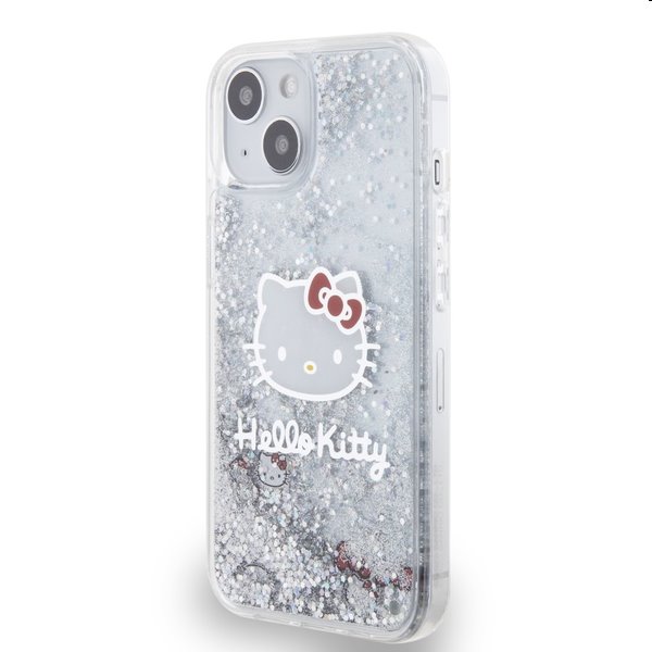 Hello Kitty Liquid Glitter Electroplating Head Logo hátlapi tok Apple iPhone 12/12 Pro számára, átlátszó