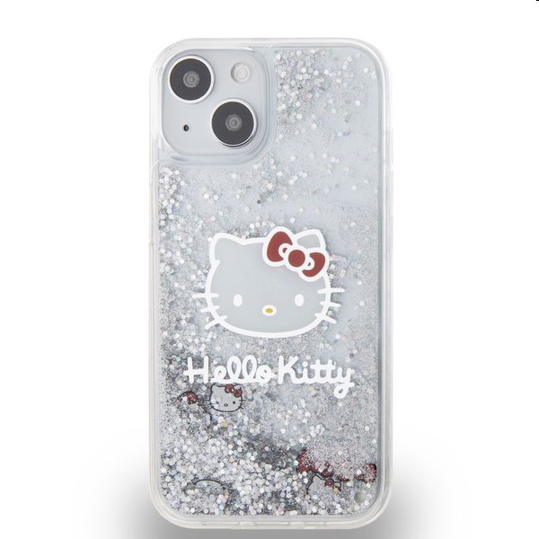 Hello Kitty Liquid Glitter Electroplating Head Logo hátlapi tok Apple iPhone 12/12 Pro számára, átlátszó