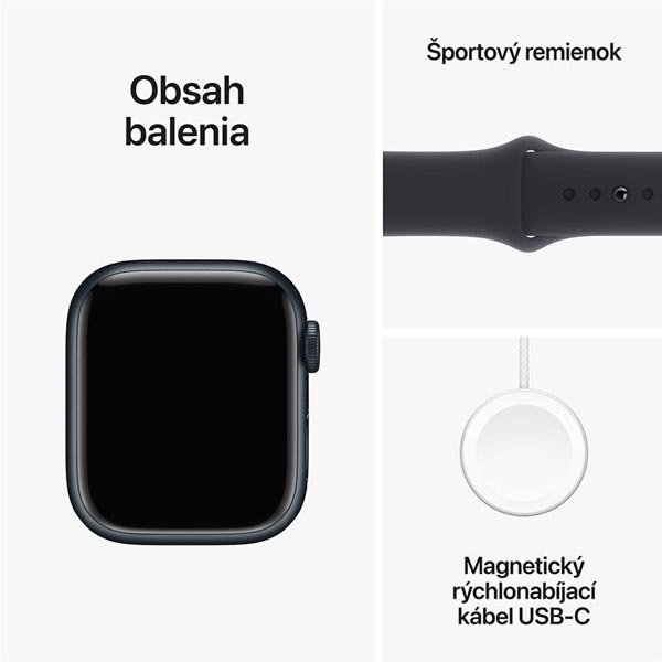 Apple Watch Series 9 GPS + Cellular 45mm Midnight Aluminium Tok Midnight Sportszíjjal - S/M