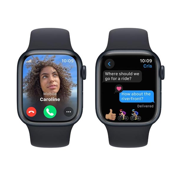 Apple Watch Series 9 GPS + Cellular 45mm Midnight Aluminium Tok Midnight Sportszíjjal - S/M